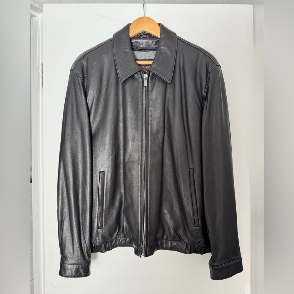 Johnston & Murphy Black Jacket with Minimalist Design